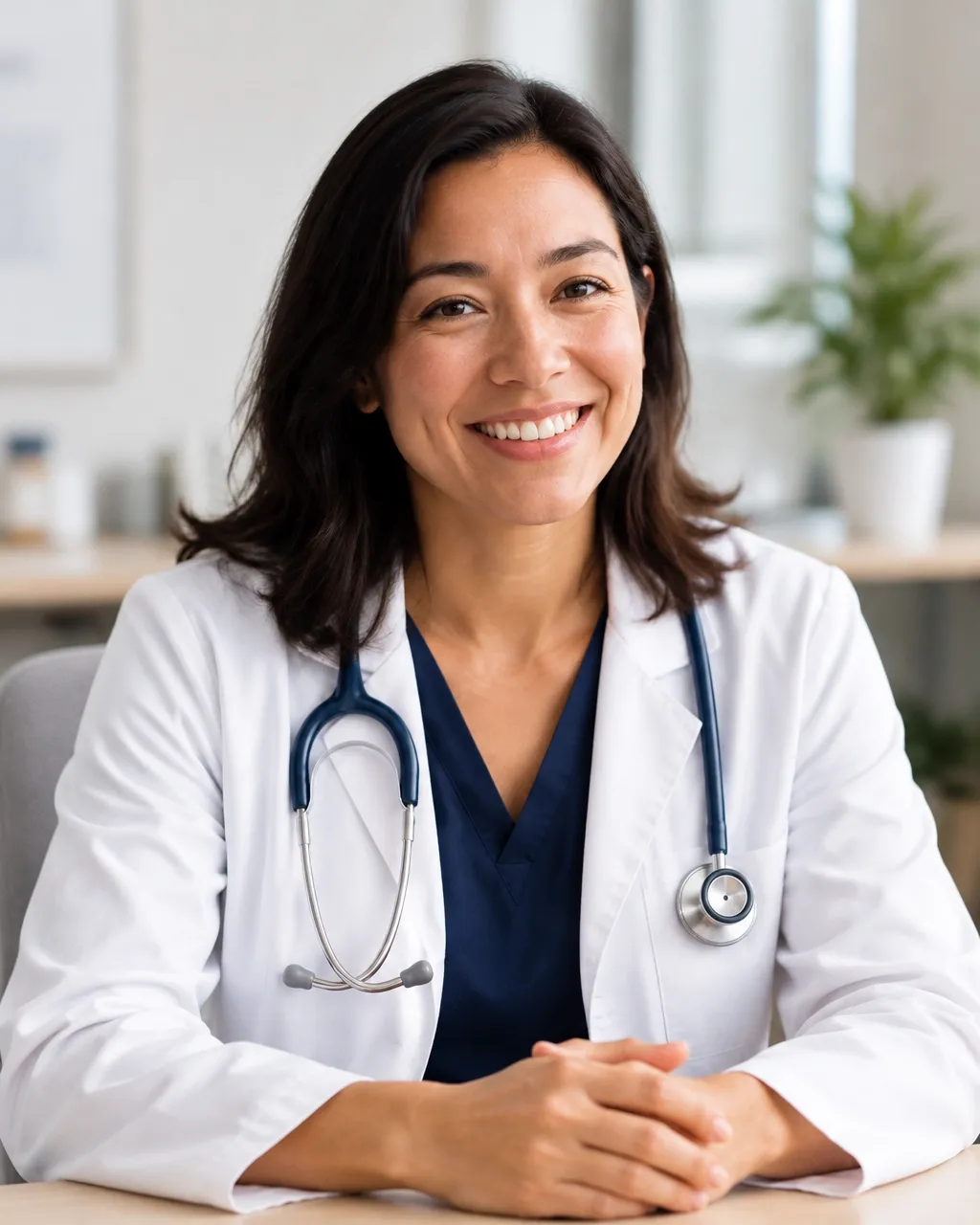 A friendly clinician in a bright, welcoming office